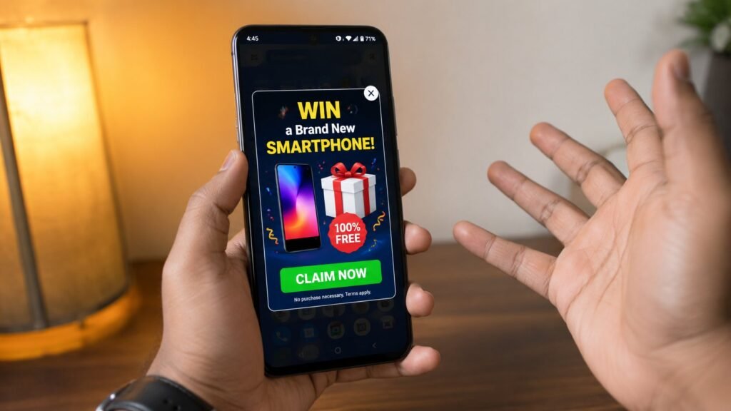मोबाइल स्क्रीन पर अचानक popup ads दिखाई दे रहे हैं