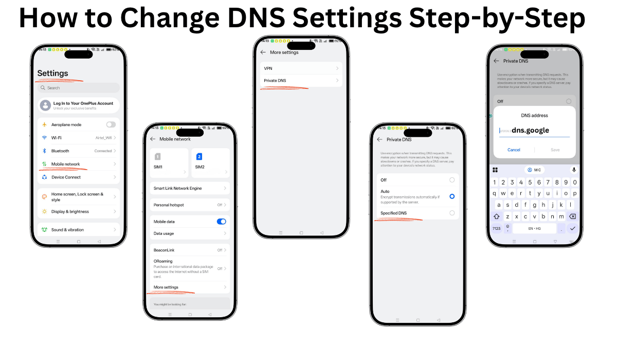 Mobile internet speed बढ़ाने की DNS settings