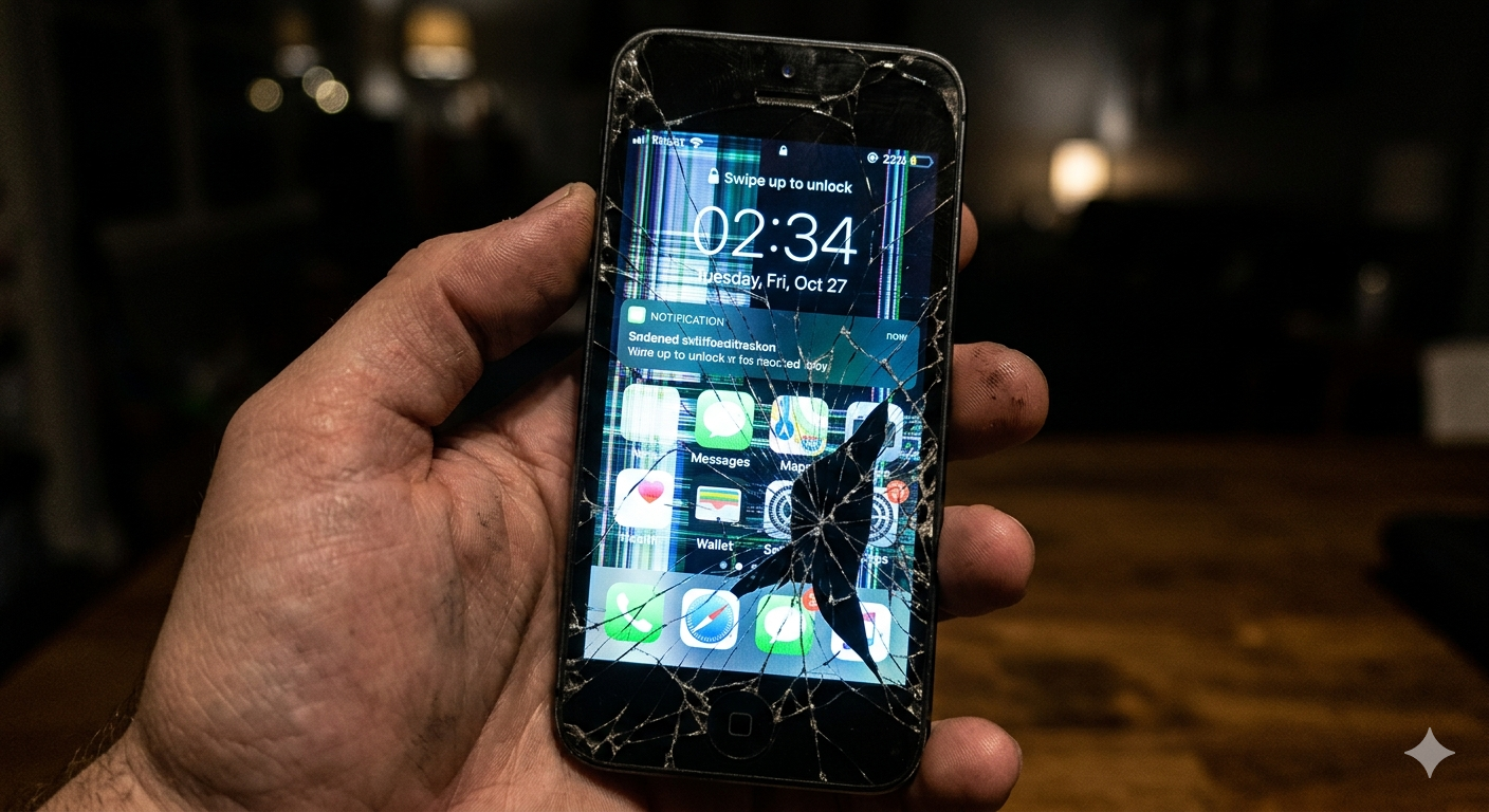 phone display damage flickering issue