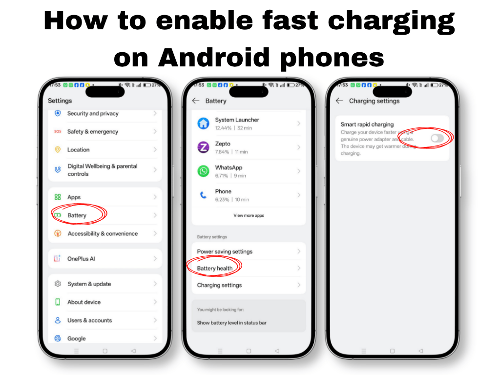 If fast charging is not working, make this setting adjustment.