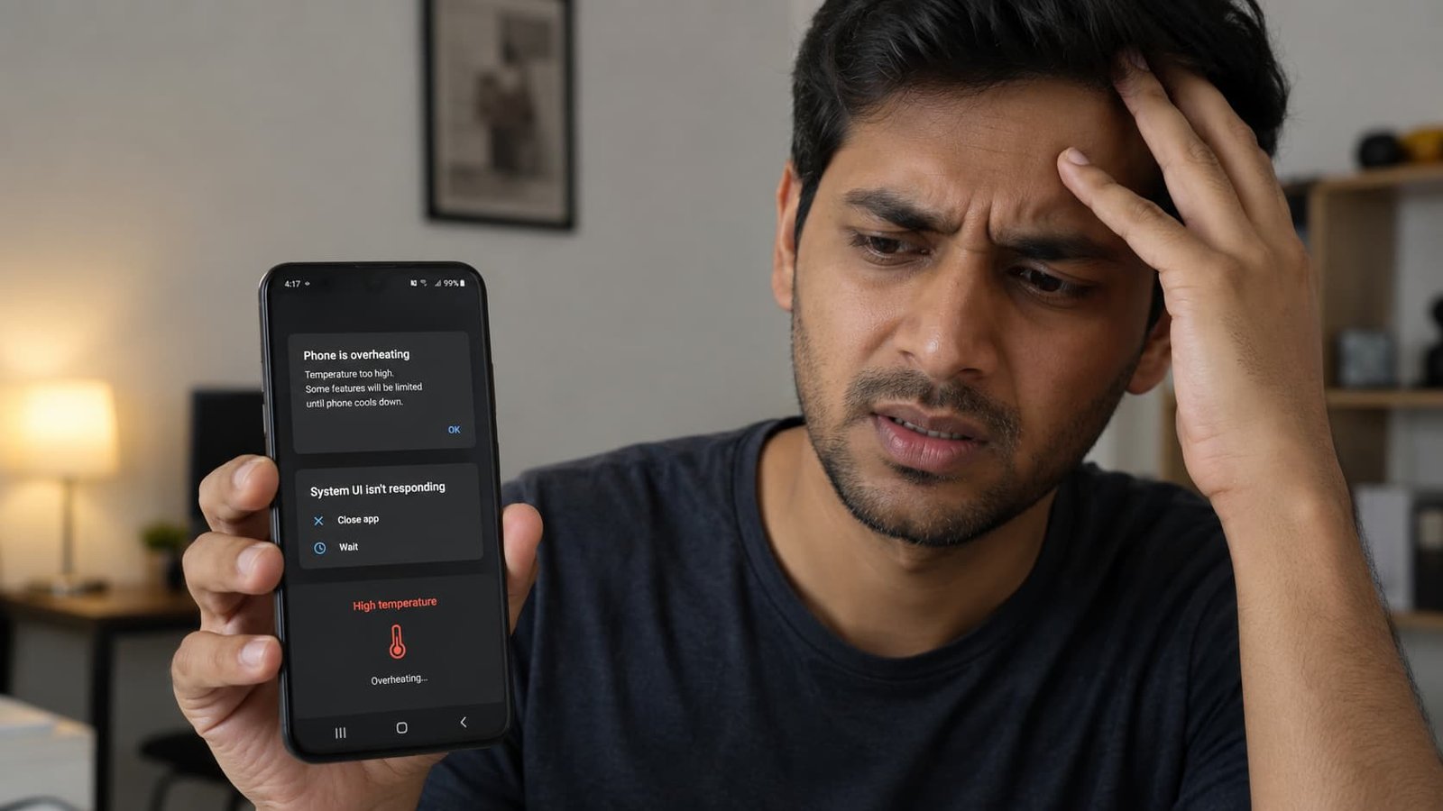 Slow Phone और Phone Heating होने की समस्या दिखाता user