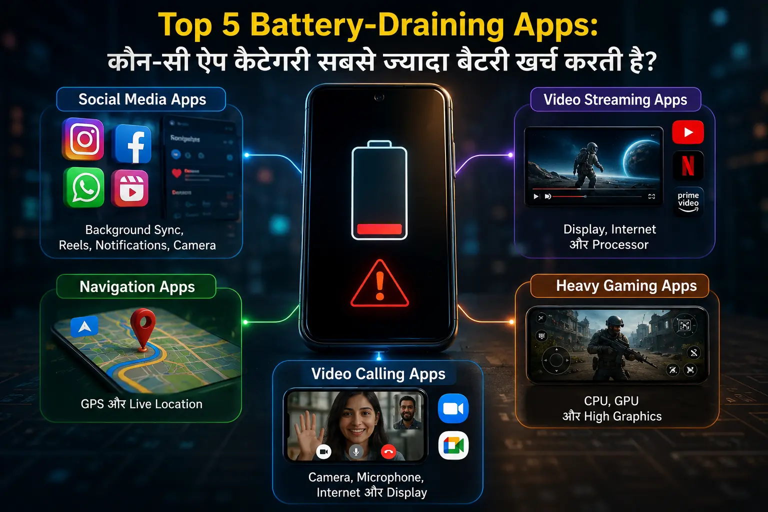 Top 5 Battery-Draining App Categories That Use the Most Battery