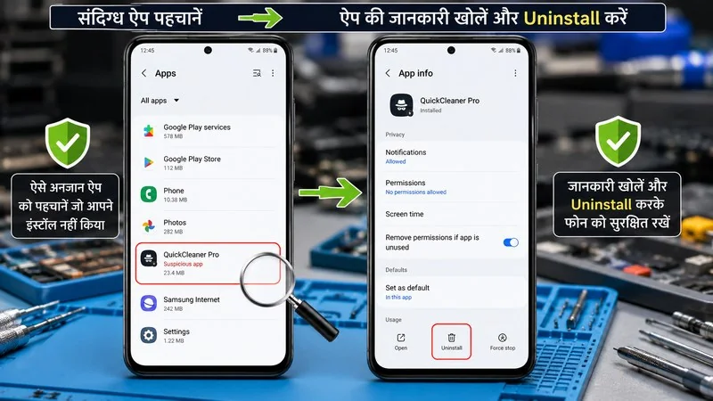 Android मोबाइल में अनजान app को पहचानकर uninstall करने का तरीका