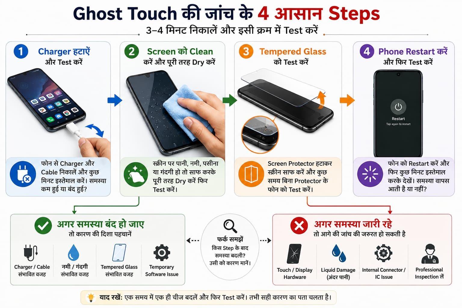 Ghost Touch जांचने के 4 आसान diagnostic steps