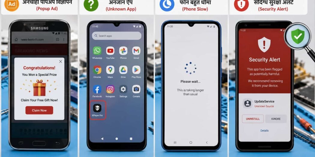 Mobile Virus या hack होने की जांच के सामान्य संकेत
