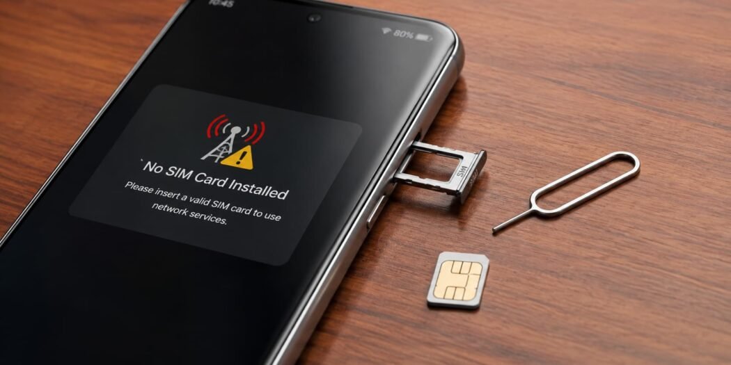 Phone SIM card not detected showing No SIM Card Installed warning
