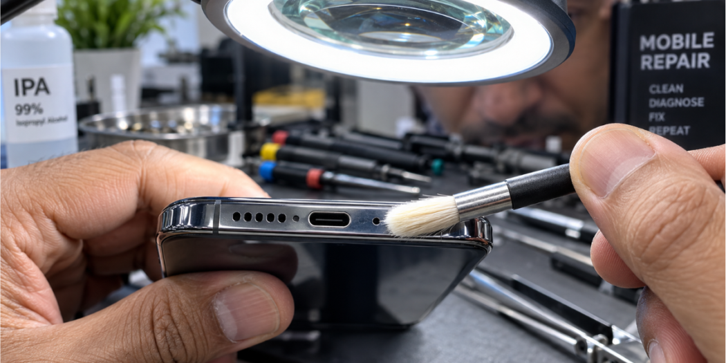 Mobile mic not working troubleshooting and bottom microphone cleaning