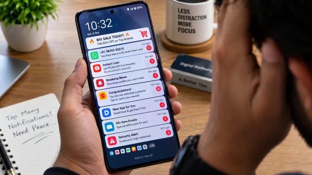 Stop unwanted notifications on phone screen and block spam alerts