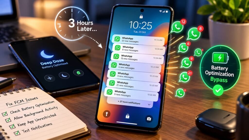 WhatsApp notification delay on Android smartphone screen on wake fix